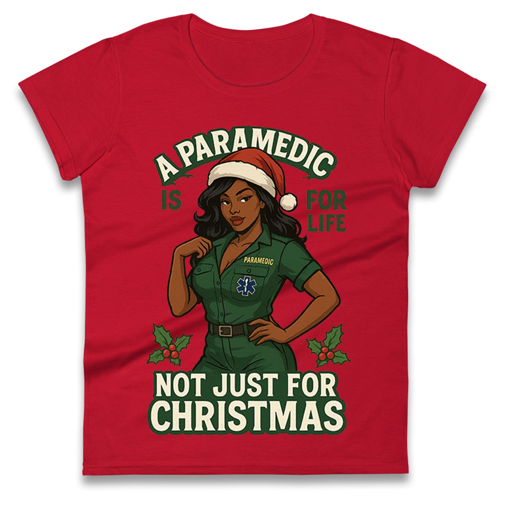 Paramedic Xmas Ladies T Shirt