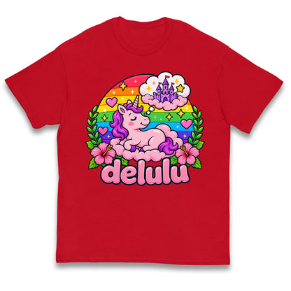 Delulu Unicorn Kids T Shirt