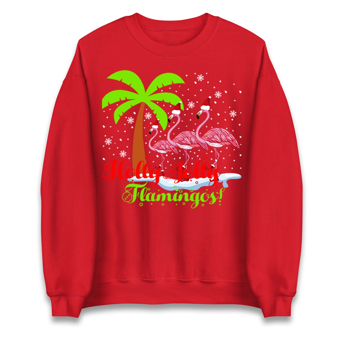 Holly Jolly Flamingos Christmas Unisex Sweatshirt