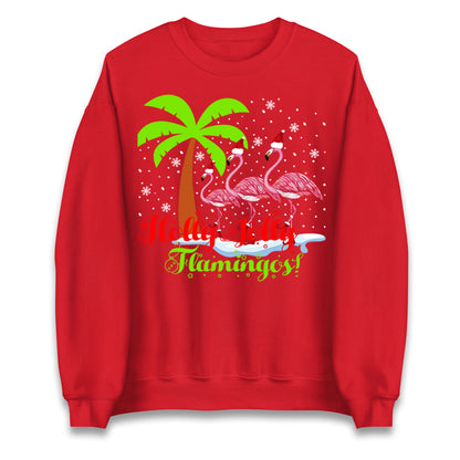 Holly Jolly Flamingos Christmas Unisex Sweatshirt