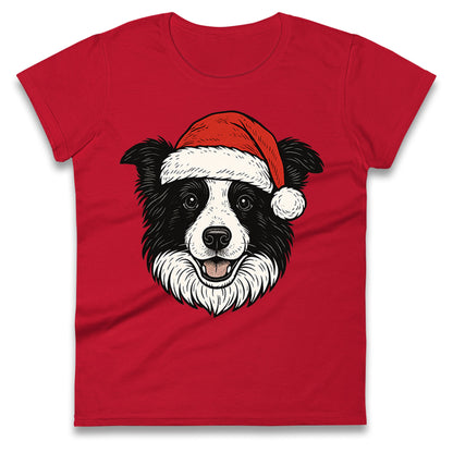 Border Collie Christmas Ladies T Shirt