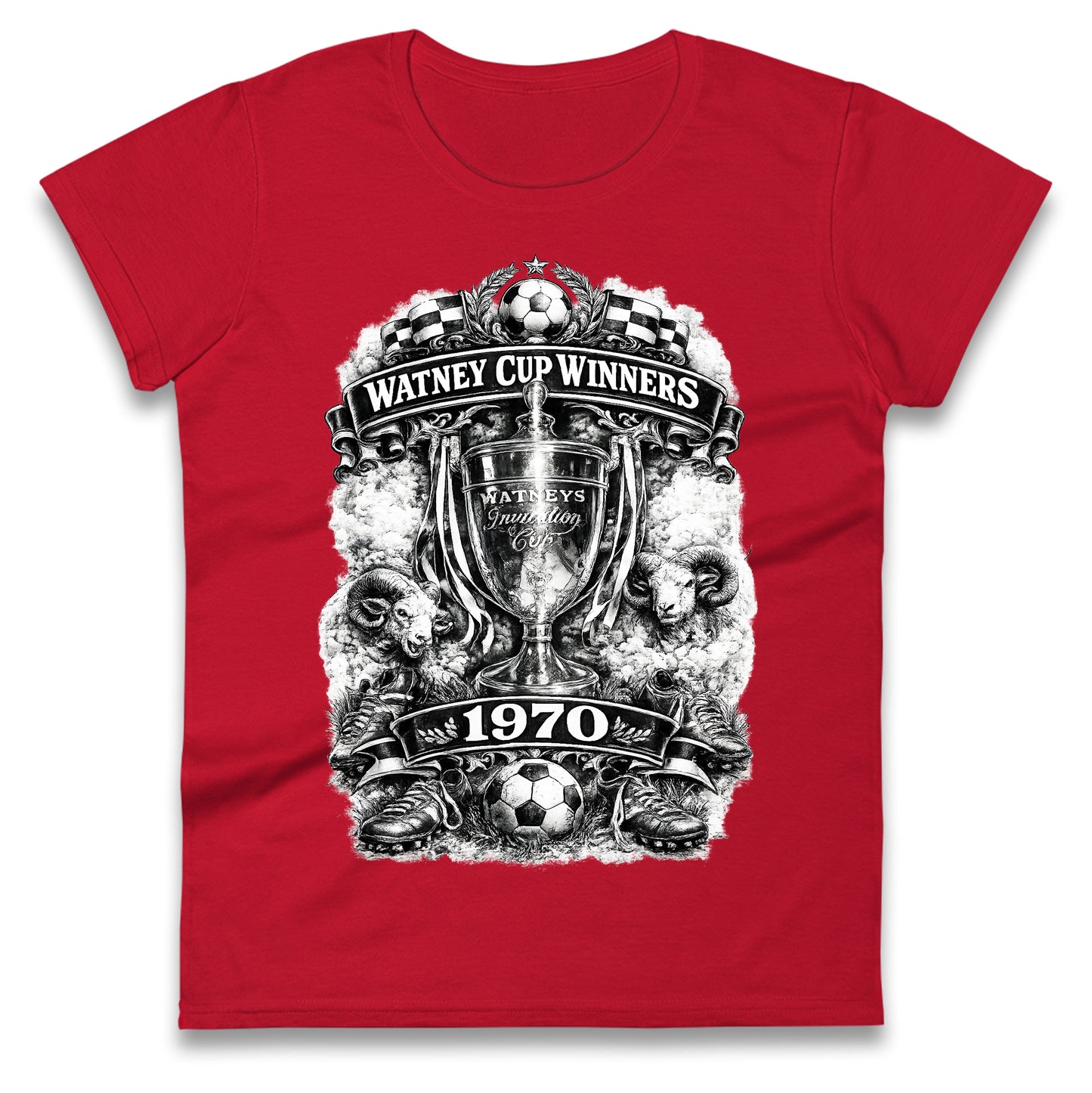 Retro Derby Watney Cup Winners 1970 Ladies T Shirt 