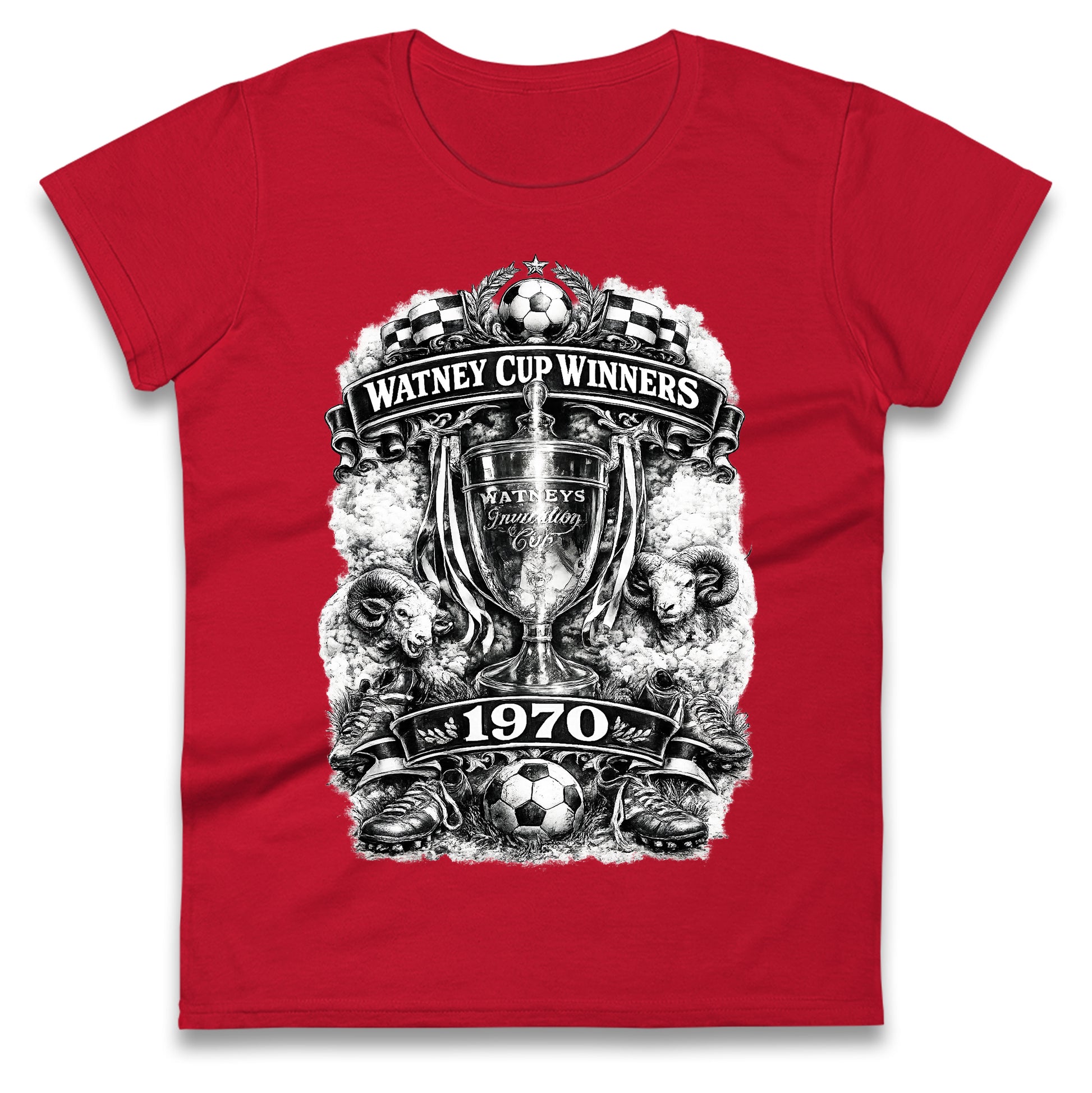Retro Derby Watney Cup Winners 1970 Ladies T Shirt 