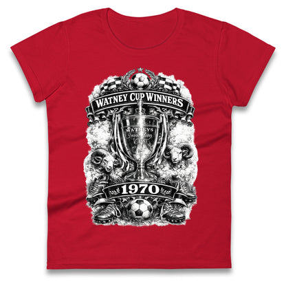 Retro Derby Watney Cup Winners 1970 Ladies T Shirt 