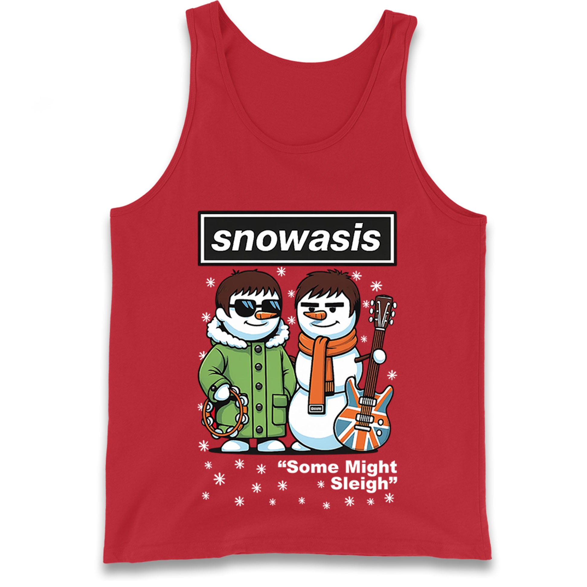 Funny Snowasis Might Sleigh Xmas Music Band  Tank Top