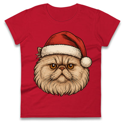 Persian Cat Christmas Ladies T Shirt