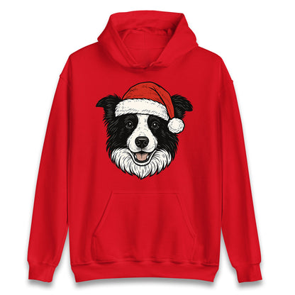 Border Collie Face Christmas Hoodie
