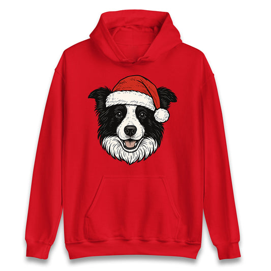 Border Collie Face Christmas Hoodie