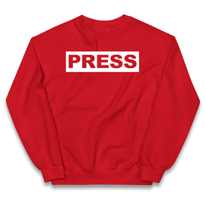 PRESS Palestine Inspired By Journalist Motaz Azaiza Kids Jumper
