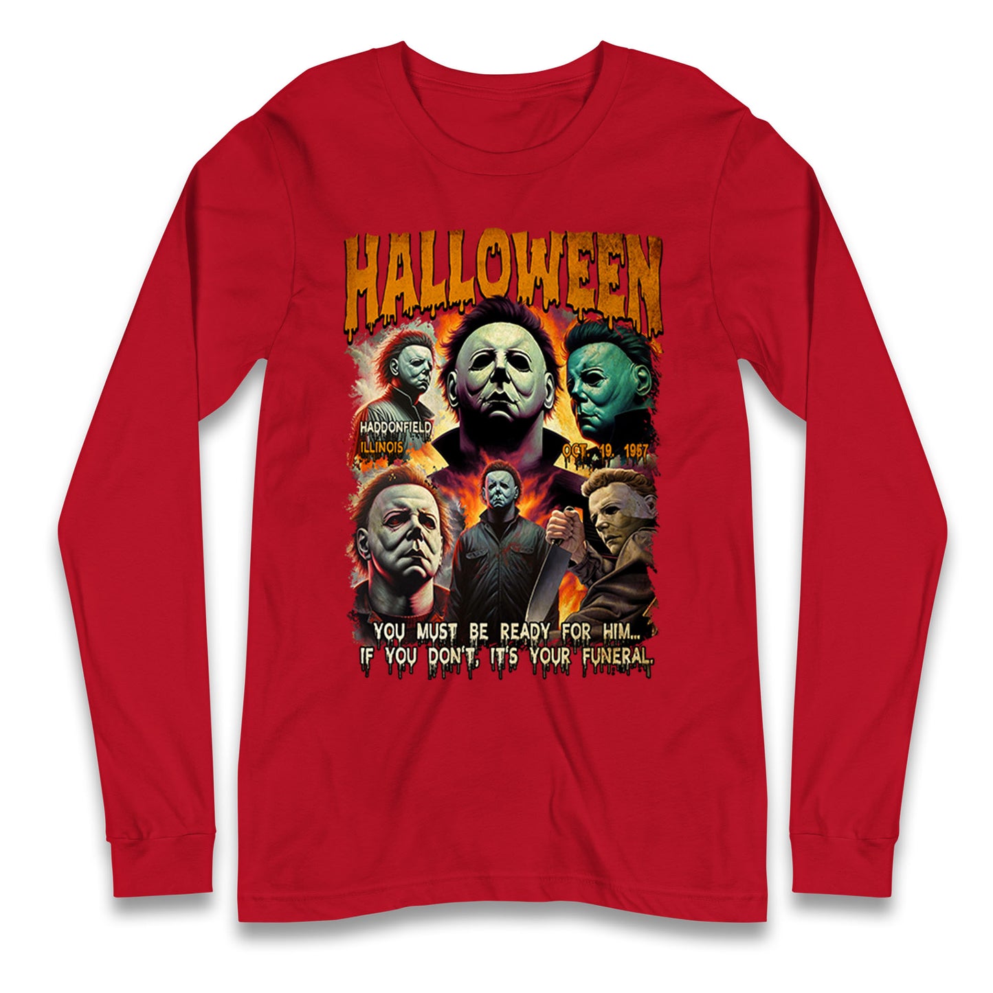 Michael Myers Horror Halloween Bootleg Long Sleeve T Shirt