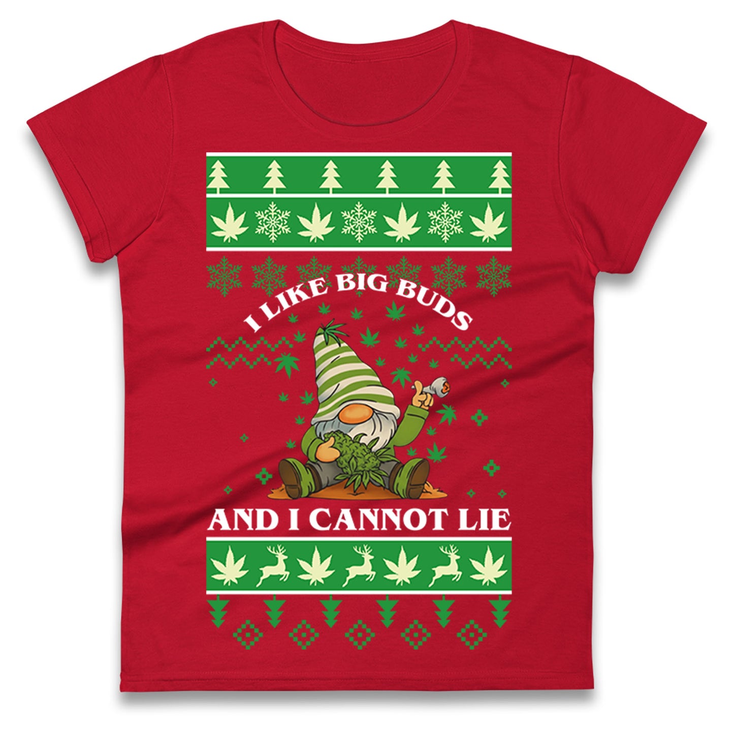 Cannabis Christmas Ladies T Shirt