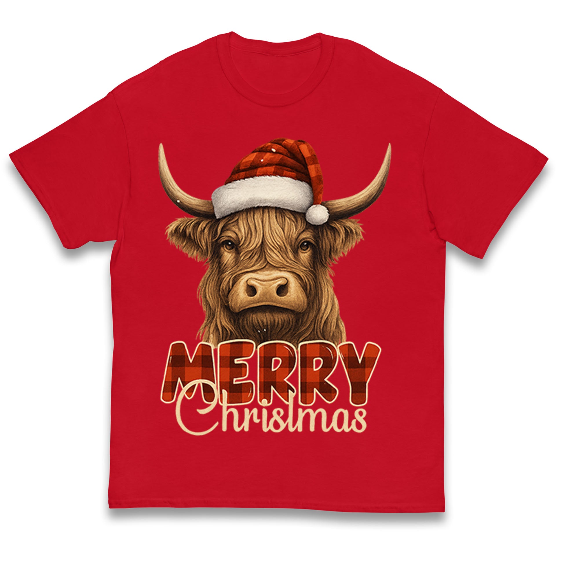 Highland Cow Christmas Kids T Shirt
