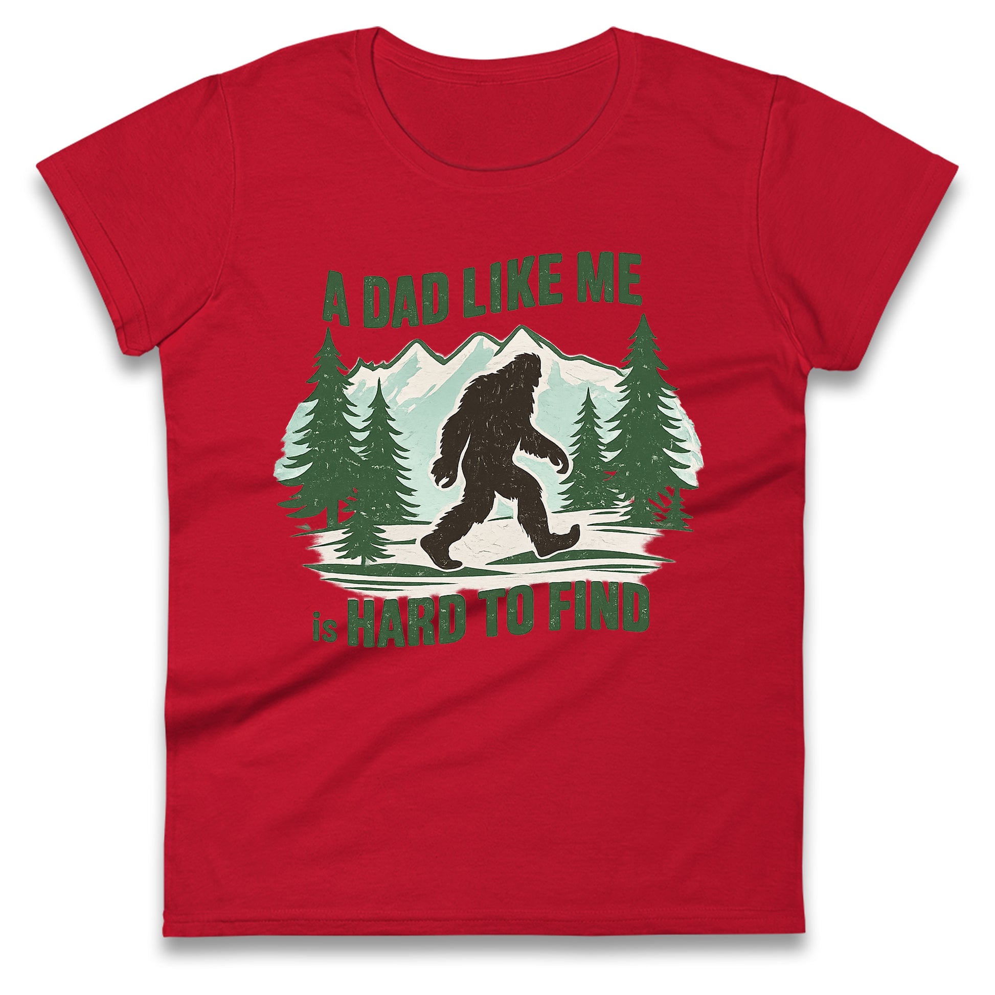 Retro Funny Bigfoot Dad Ladies T Shirt 
