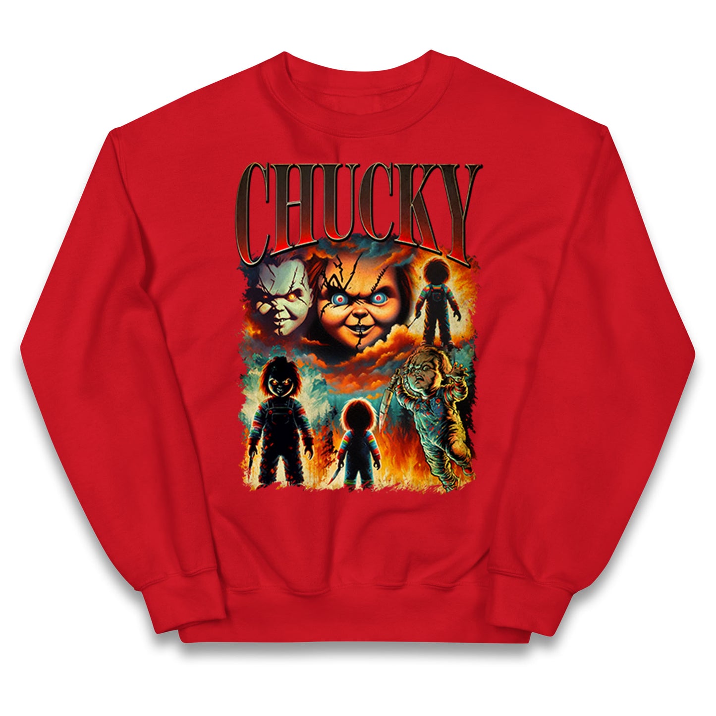 Chucky Doll Halloween Bootleg Kids Jumper
