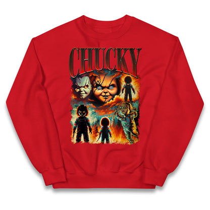 Chucky Doll Halloween Bootleg Kids Jumper