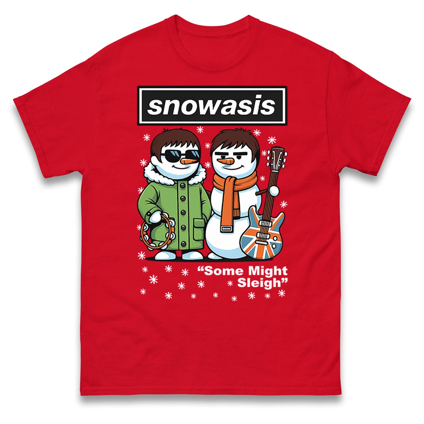 Funny Snowasis Might Sleigh Xmas Music Band  T Shirt