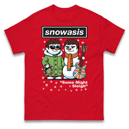 Funny Snowasis Might Sleigh Xmas Music Band  T Shirt