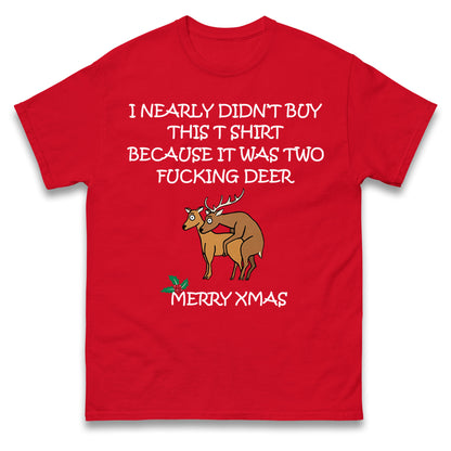 fucking deer christmas t shirt