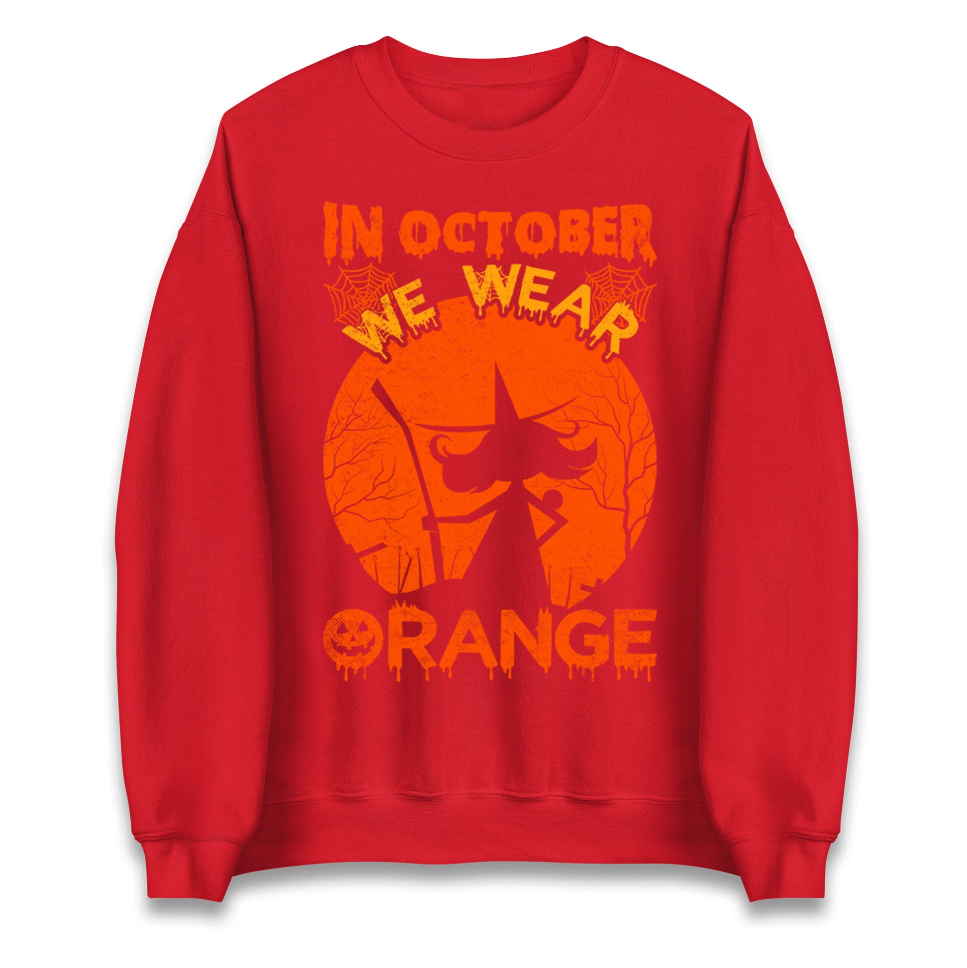 In October We Wear Orange Halloween Sweatshirt
