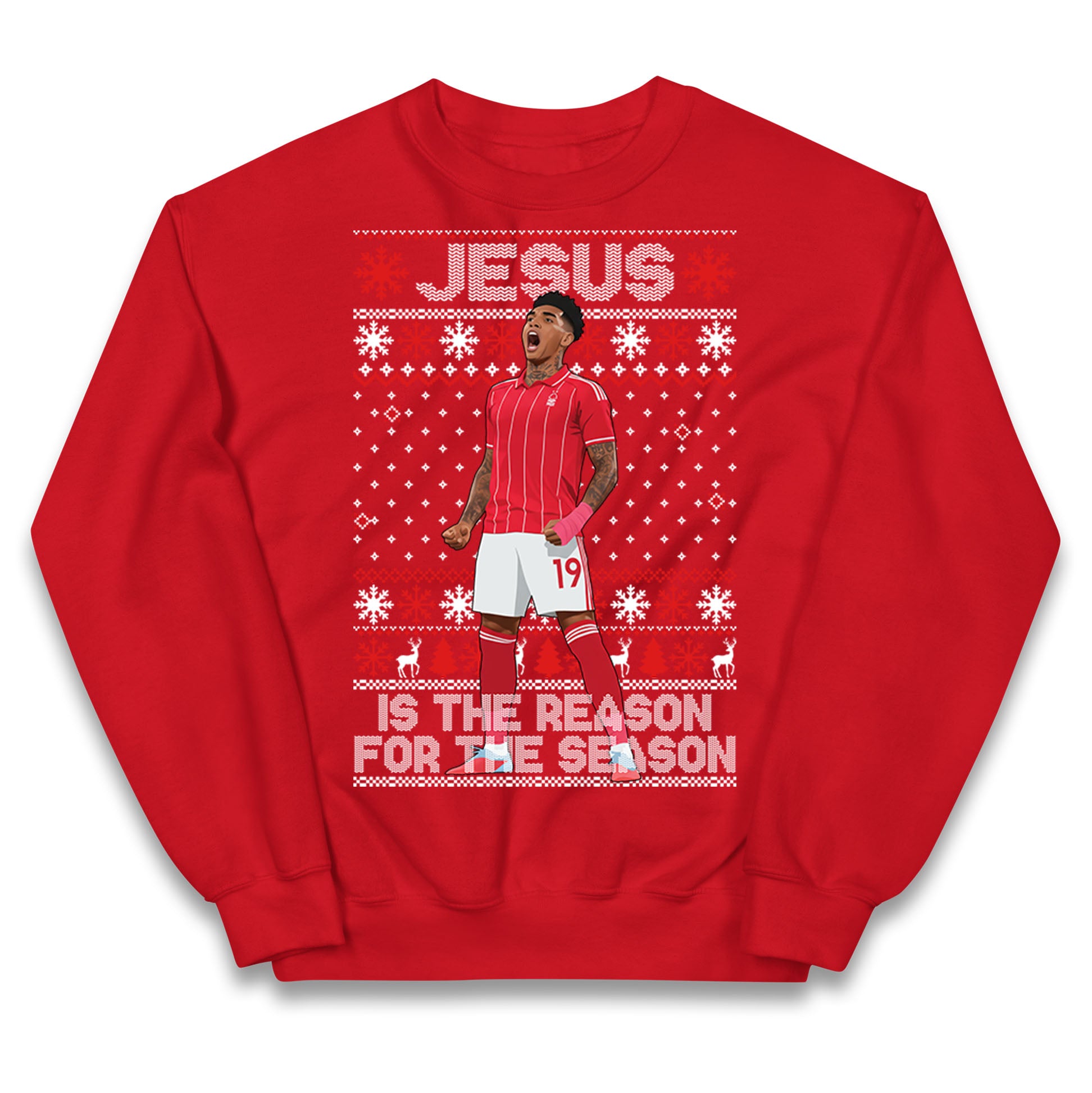 Nottm Forest FC Christmas Kids Jumper