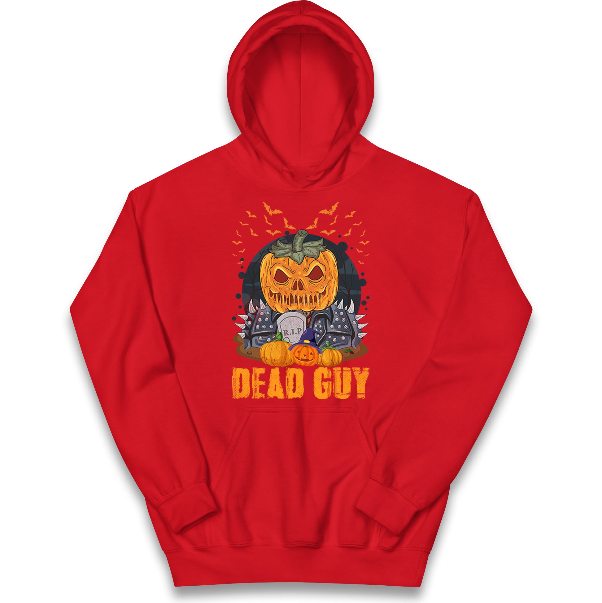 Scary Pumpkin Dead Guy Halloween Hoodie
