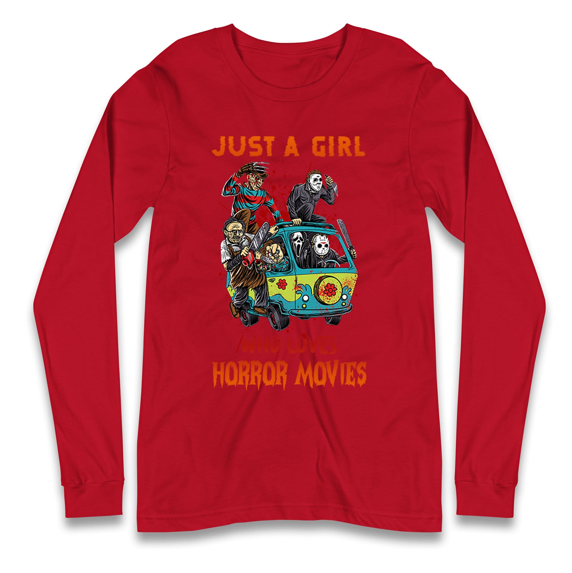 Just A Girl Who Loves Horror Movies Halloween T Shirt
