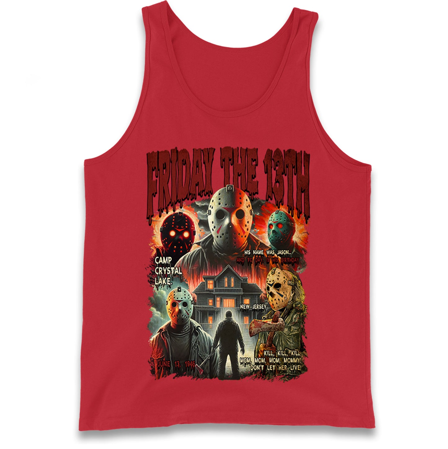 Jason voorhees Friday The 13th horror Halloween Bootleg Tank Top