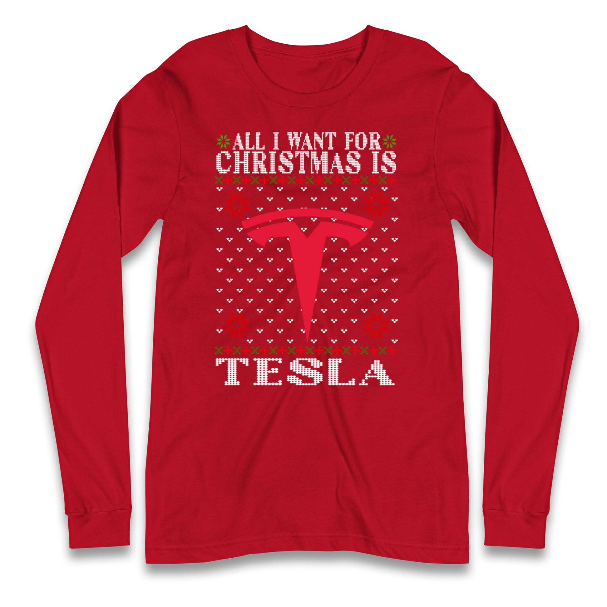 tesla christmas long sleeve t shirt