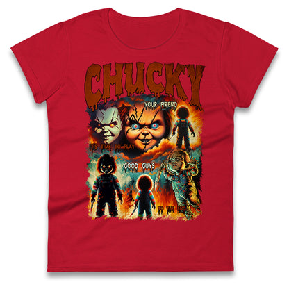 Chucky Doll Good Guys Halloween Bootleg Womens T Shirt