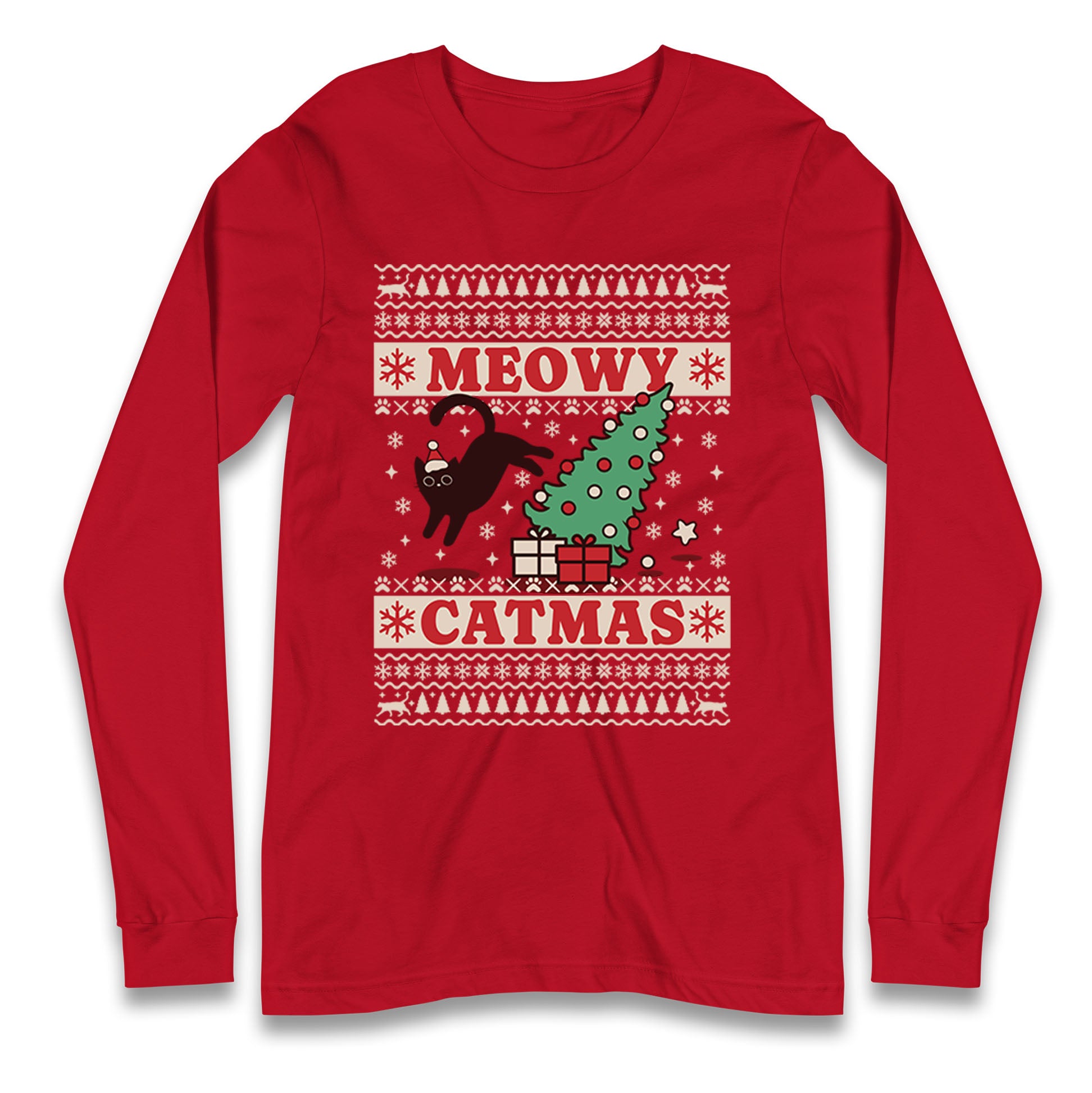 Christmas Cat Longsleeve T Shirt
