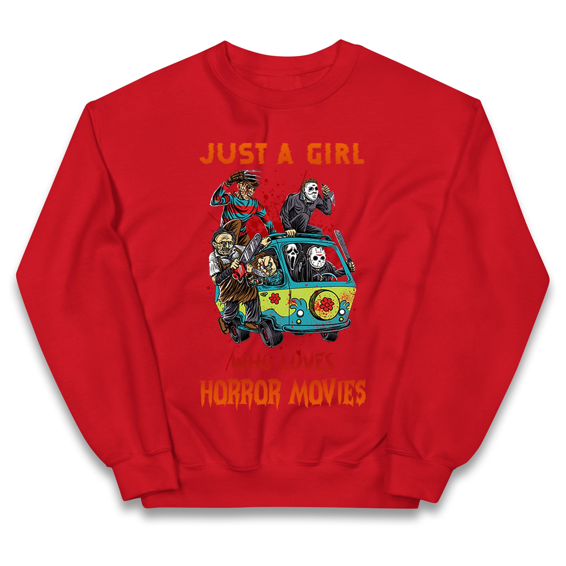 Just A Girl Who Loves Horror Movies Halloween Jumper
