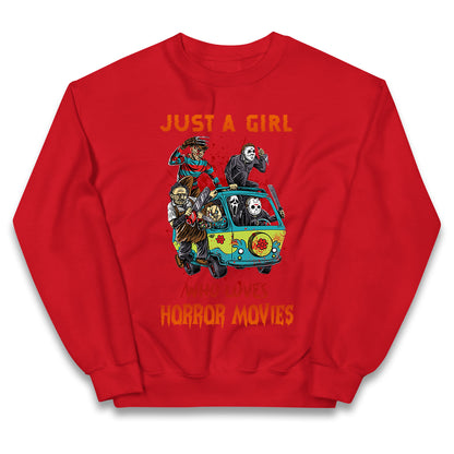 Just A Girl Who Loves Horror Movies Halloween Jumper
