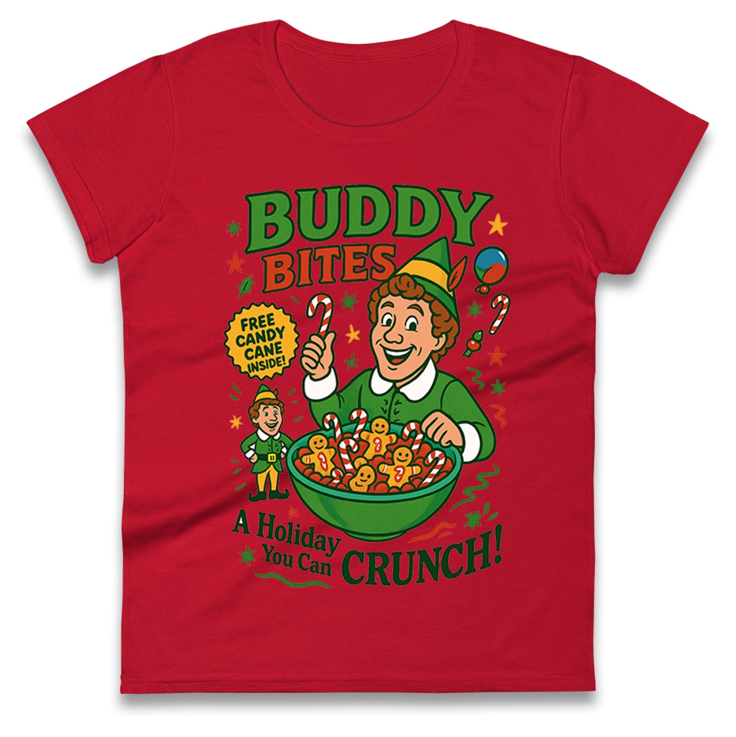 Elf Christmas Ladies T Shirt