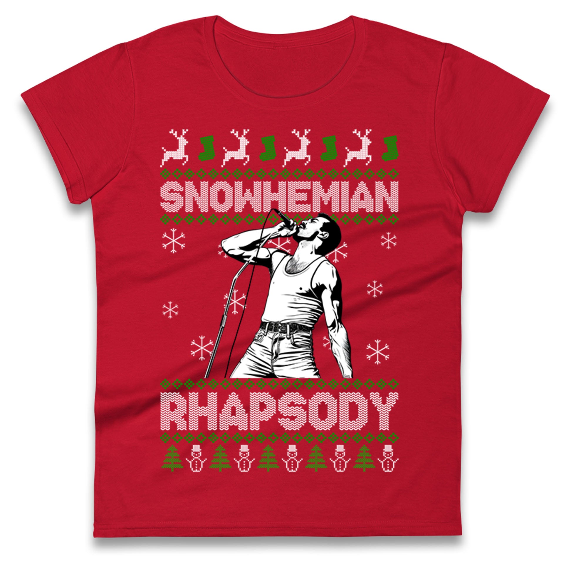 Freddie Mercury Christmas Ladies T Shirt