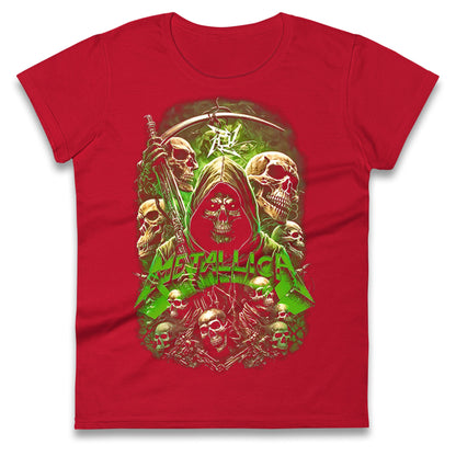 Metallica Green Skulls Ladies T Shirt