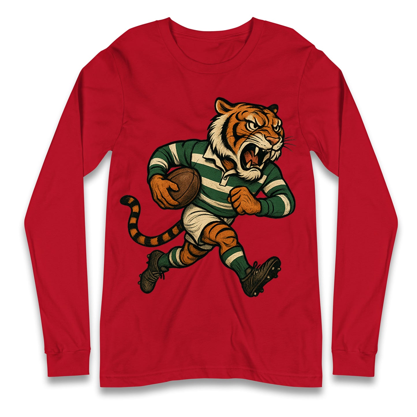 Retro Leicester Tigers Rugby Union Longsleeve T Shirt