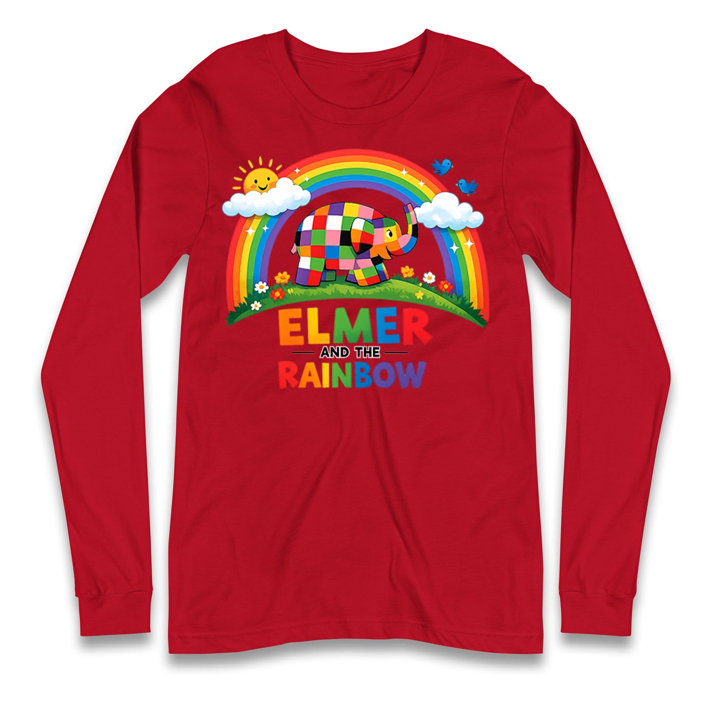 Elmer And The Rainbow Longsleeve T Shirt