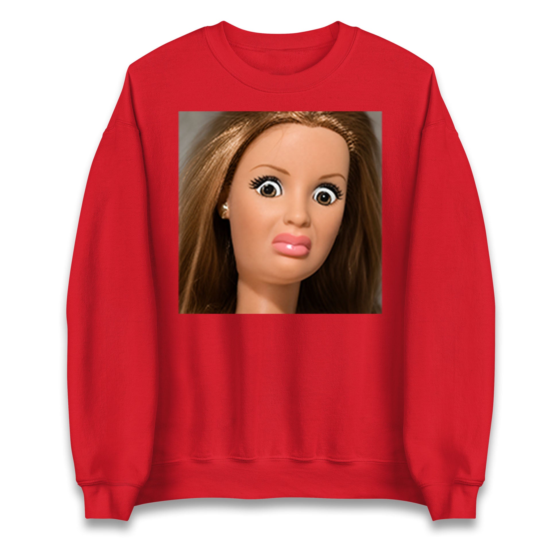 Funny Distressed Doll Face Meme Jumper