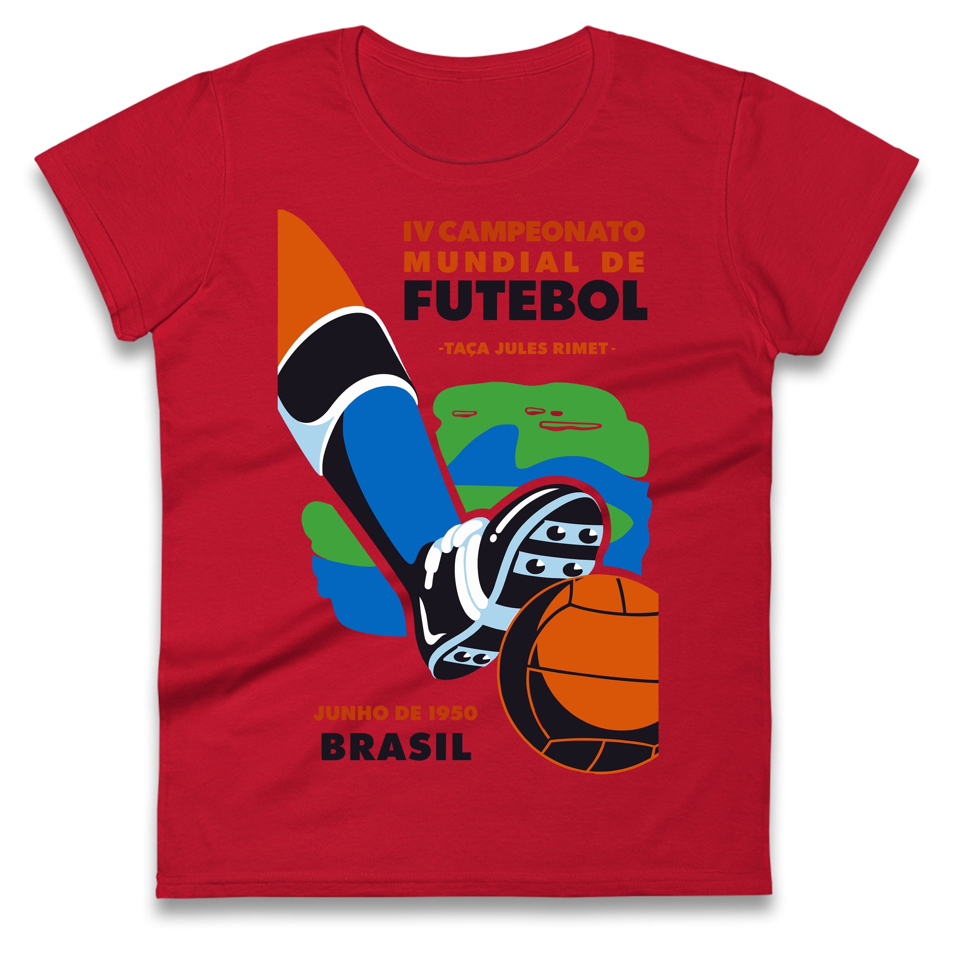 Brasil 1950 Retro World Cup Ladies T Shirt