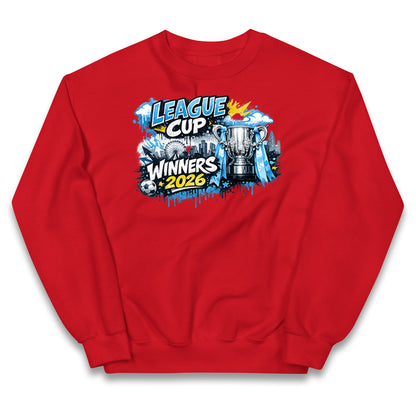 Man City League Cup Winners 2026 Kids Jumper