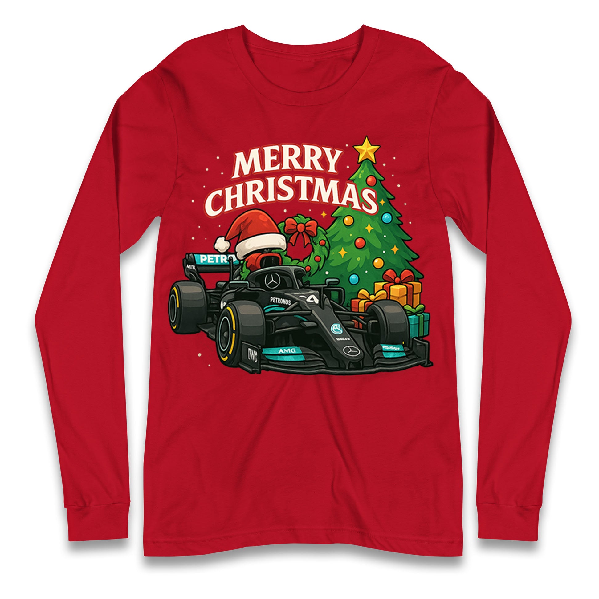 Mercedes F1 Christmas Long Sleeve Shirt
