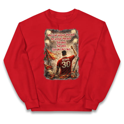 He's in Your Head in Your Head Sesko Sesko Sesko ko ko Kids Jumper