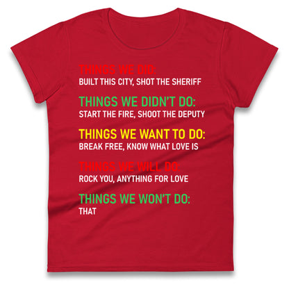 Bob Marley Music Ladies T Shirt 