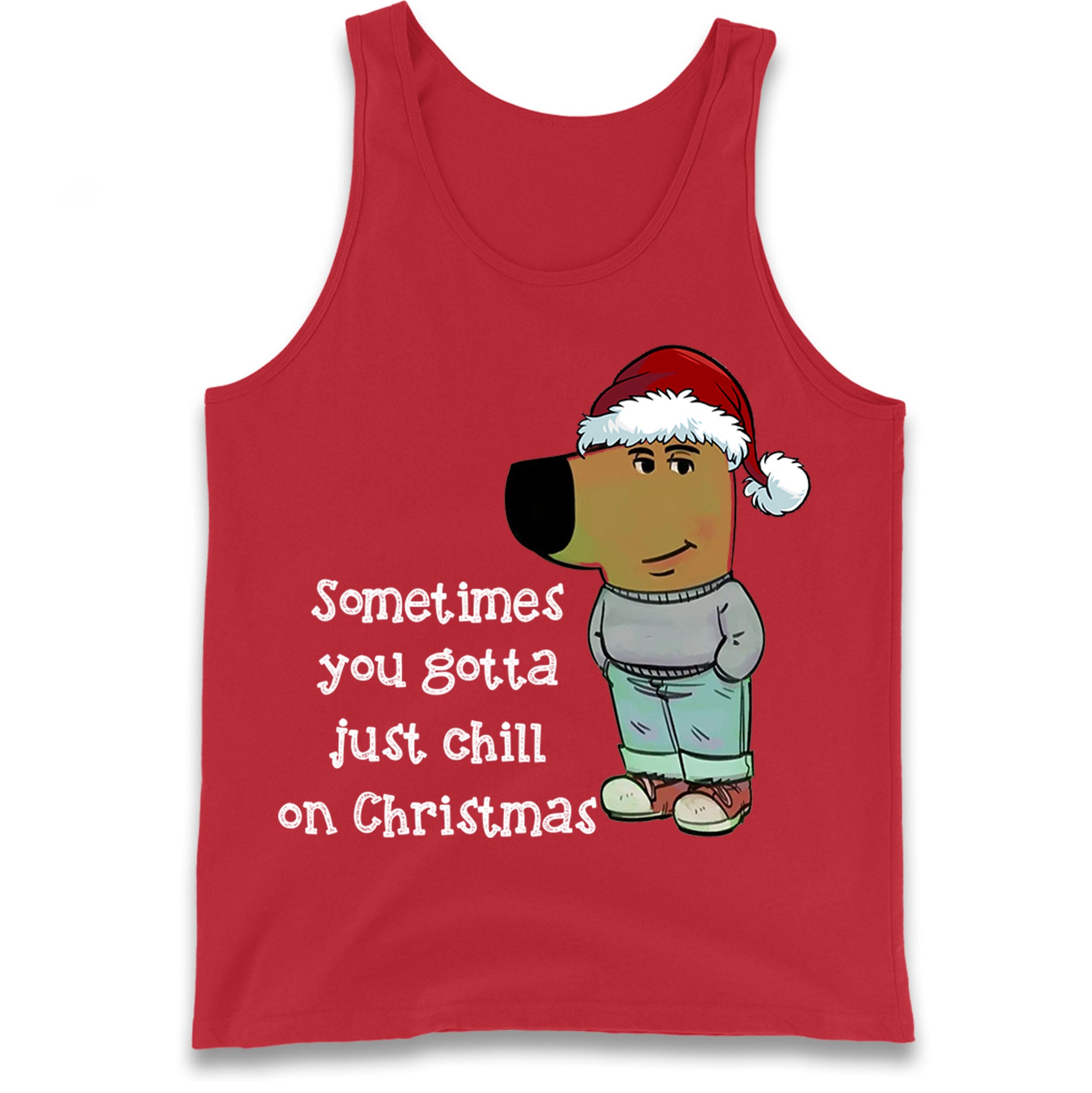 christmas chill guy tank top