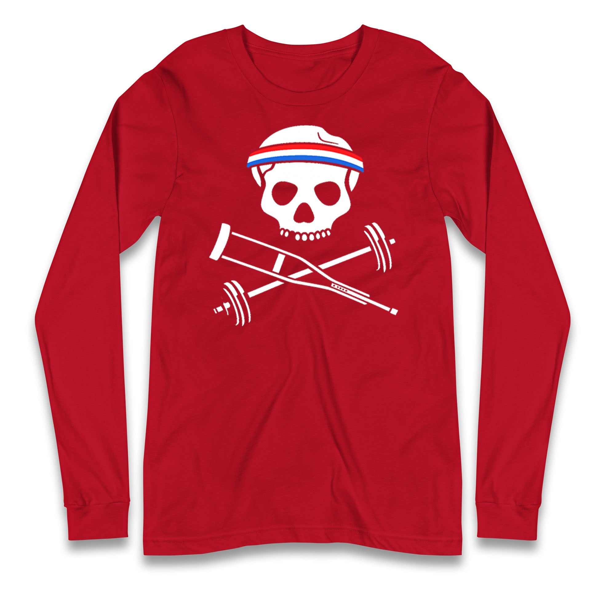Johnny Knoxville Crutch Barbell and Bones Longsleeve T Shirt
