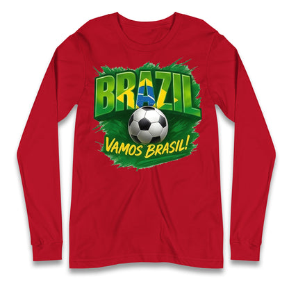 Brazil Retro Football Longsleeve T Shirt 