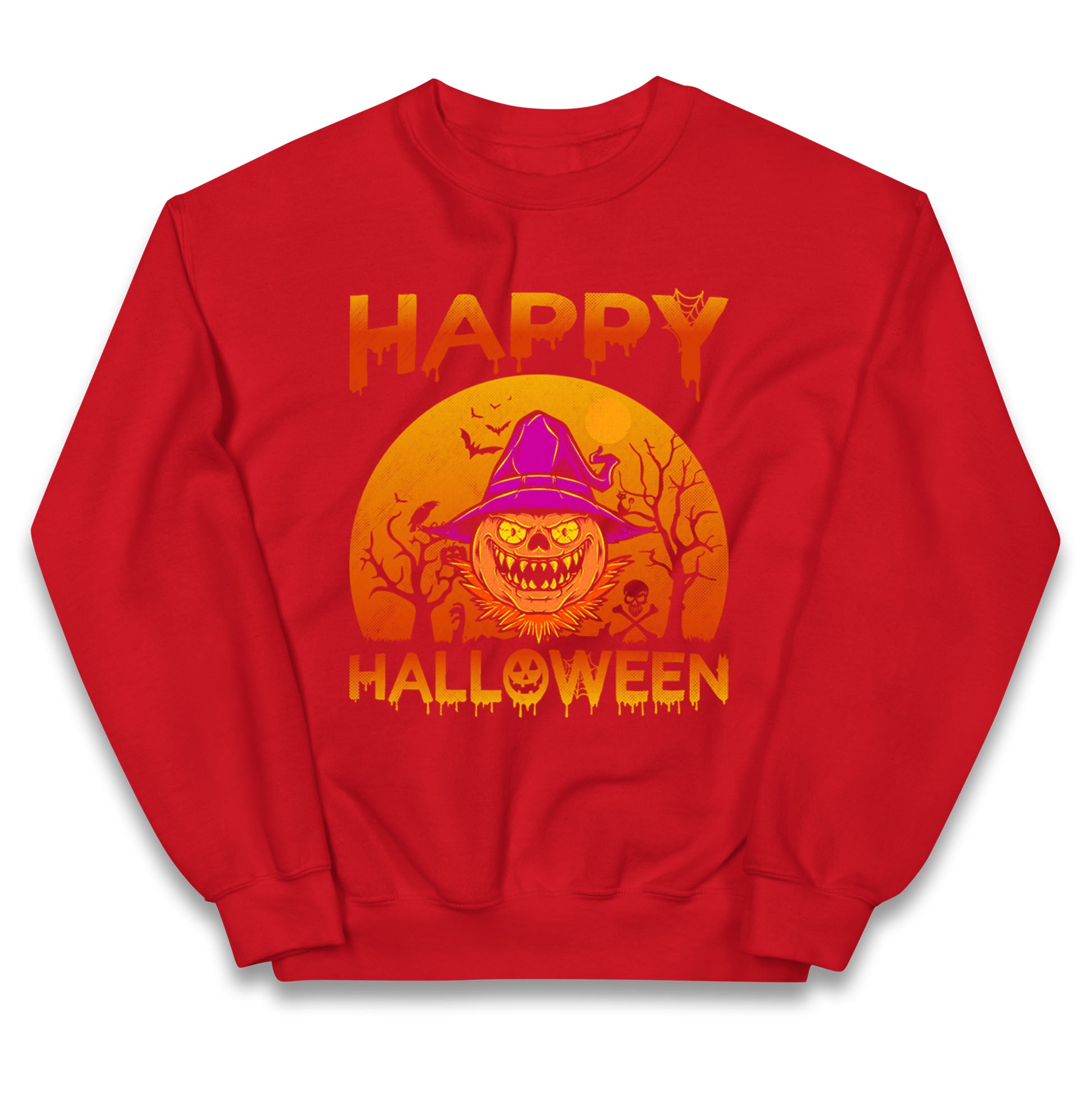 Happy Halloween Pumpkin Witch  Jumper
