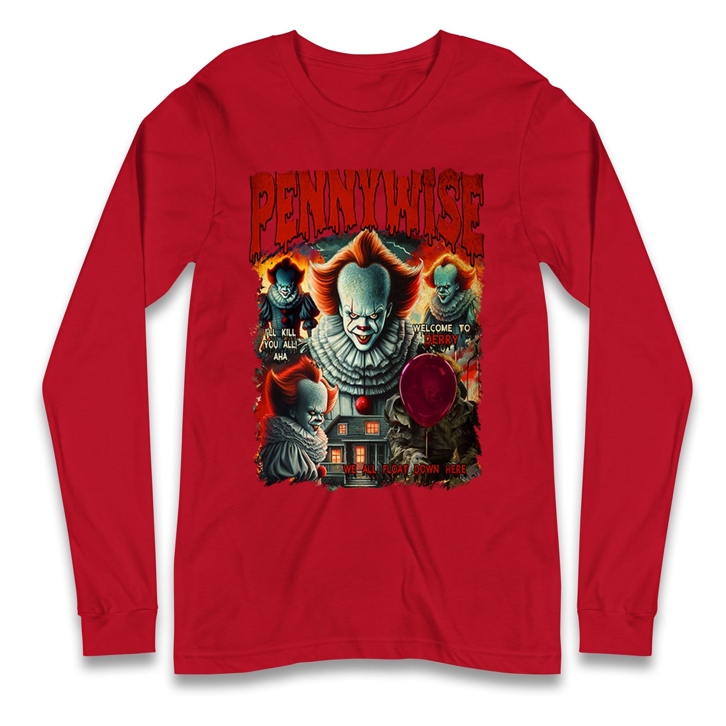 The Clown Pennywise Halloween Bootleg Long Sleeve T Shirt