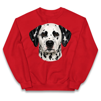 Dalmatian Dog Face Kids Jumper