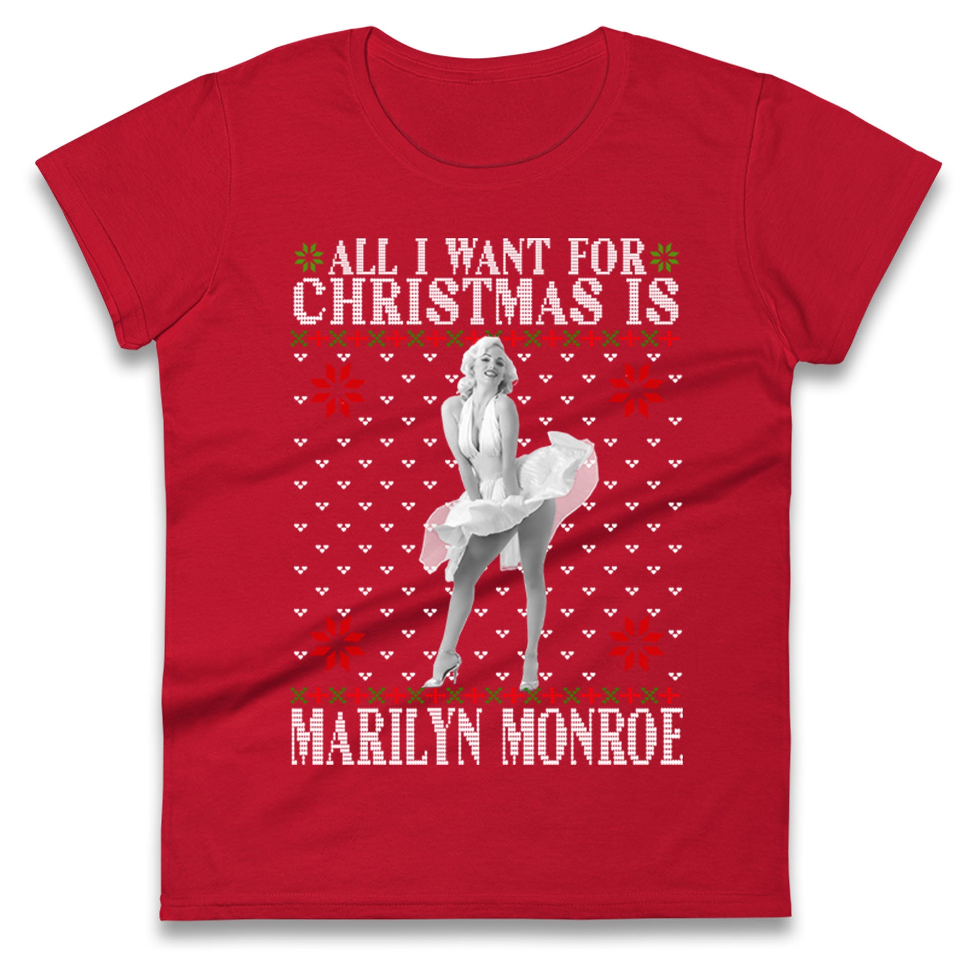 marilyn monroe christmas womens t shirt